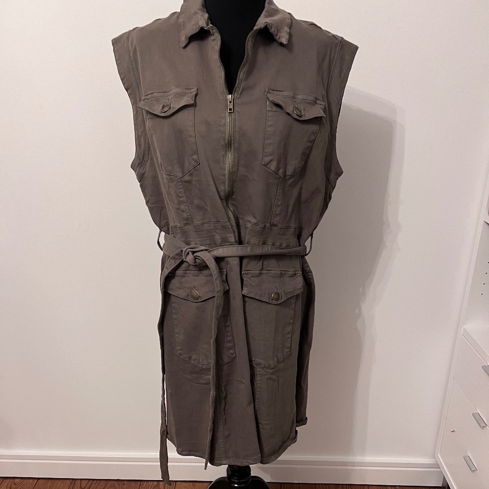 City Chic Josephine Dress (Khaki wash) NWT